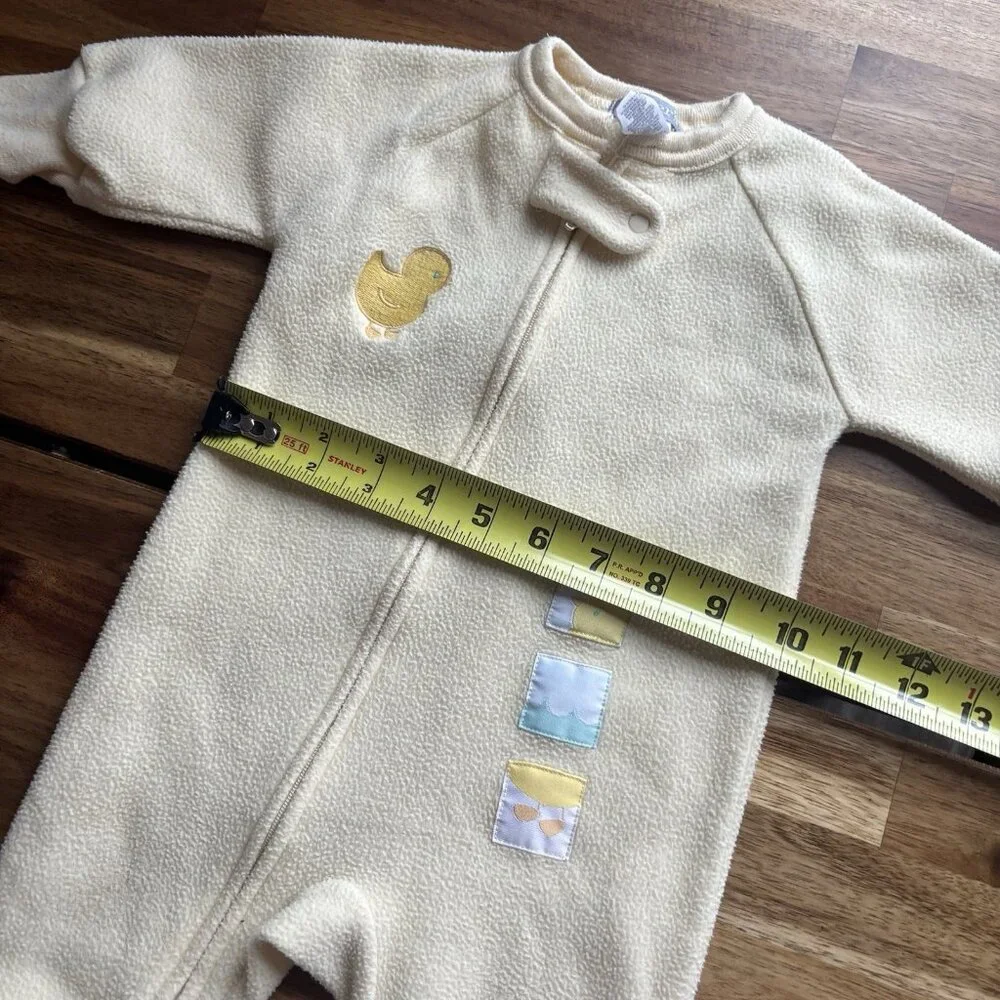 Vintage Carters Duckie Footed Sleeper Paste‎ Yellow Fleece Baby Duck 6 Months